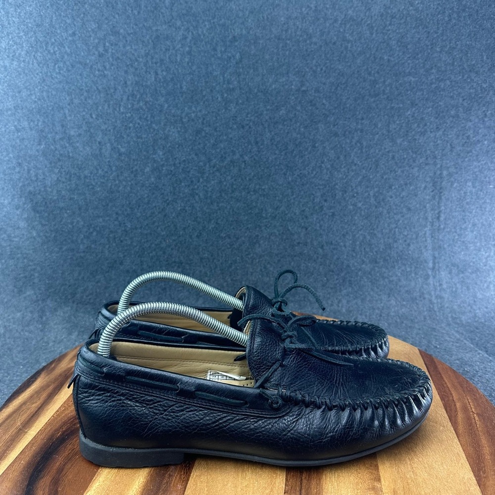 UGG Hendricks Grizzly 1003668 Mens 9.5 Black Leather Driving Moccasin Loafers
